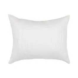 Manhattan Lane - Irma 26 Inch Euro Pillow Sham, Embroide Premium Linen, Cotton - White