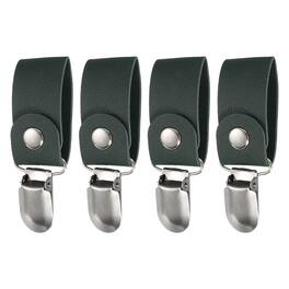 Unique Bargains - 4pcs Towel Ring Holder with Clip, Dish Towel Holder Wall Hook, Farmhouse Home Decor for Cabinet Oven Handle Rods - Green