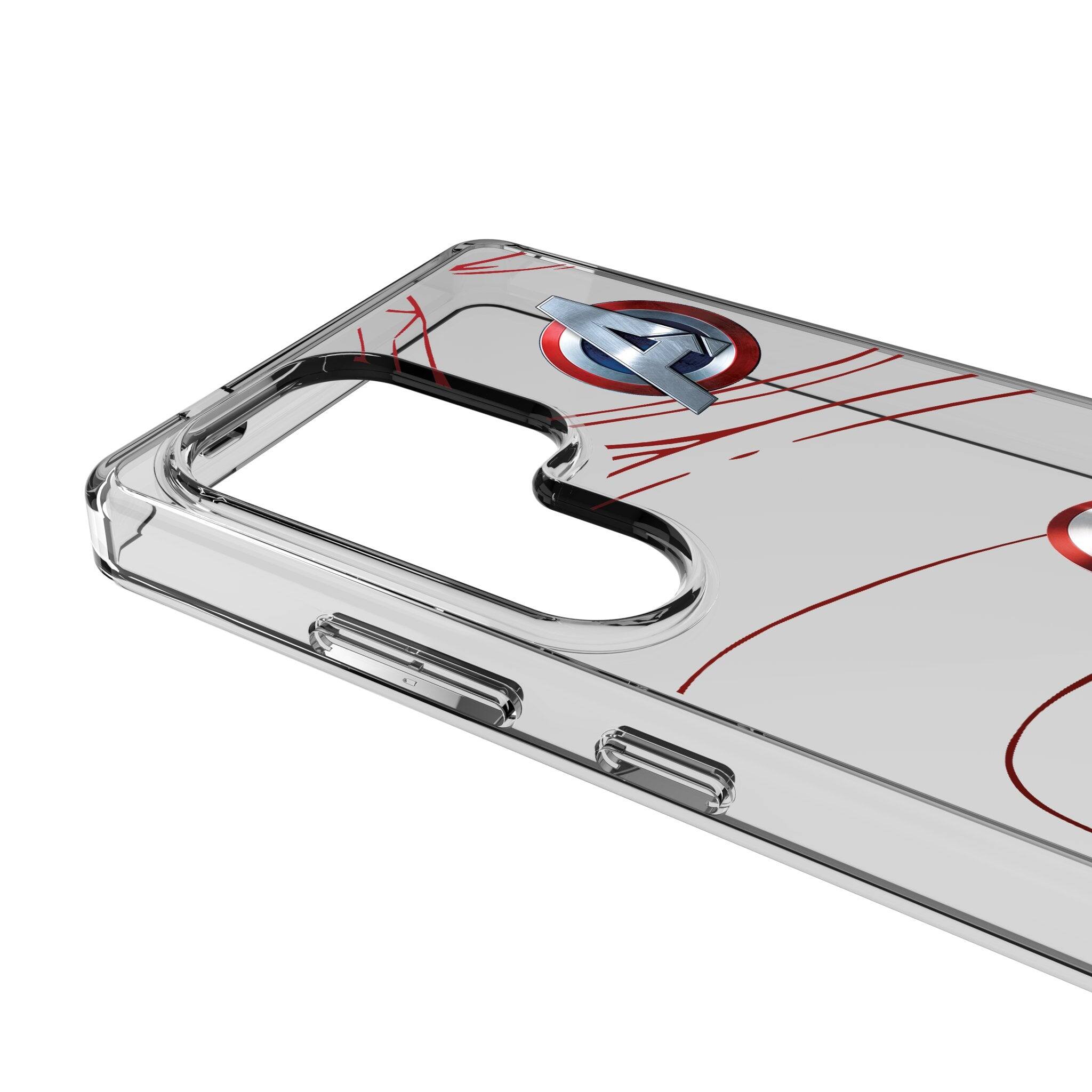 Left. Keyscaper - Marvel MechLine Clear Phone Case - Samsung Galaxy S24 Ultra - Captain America.