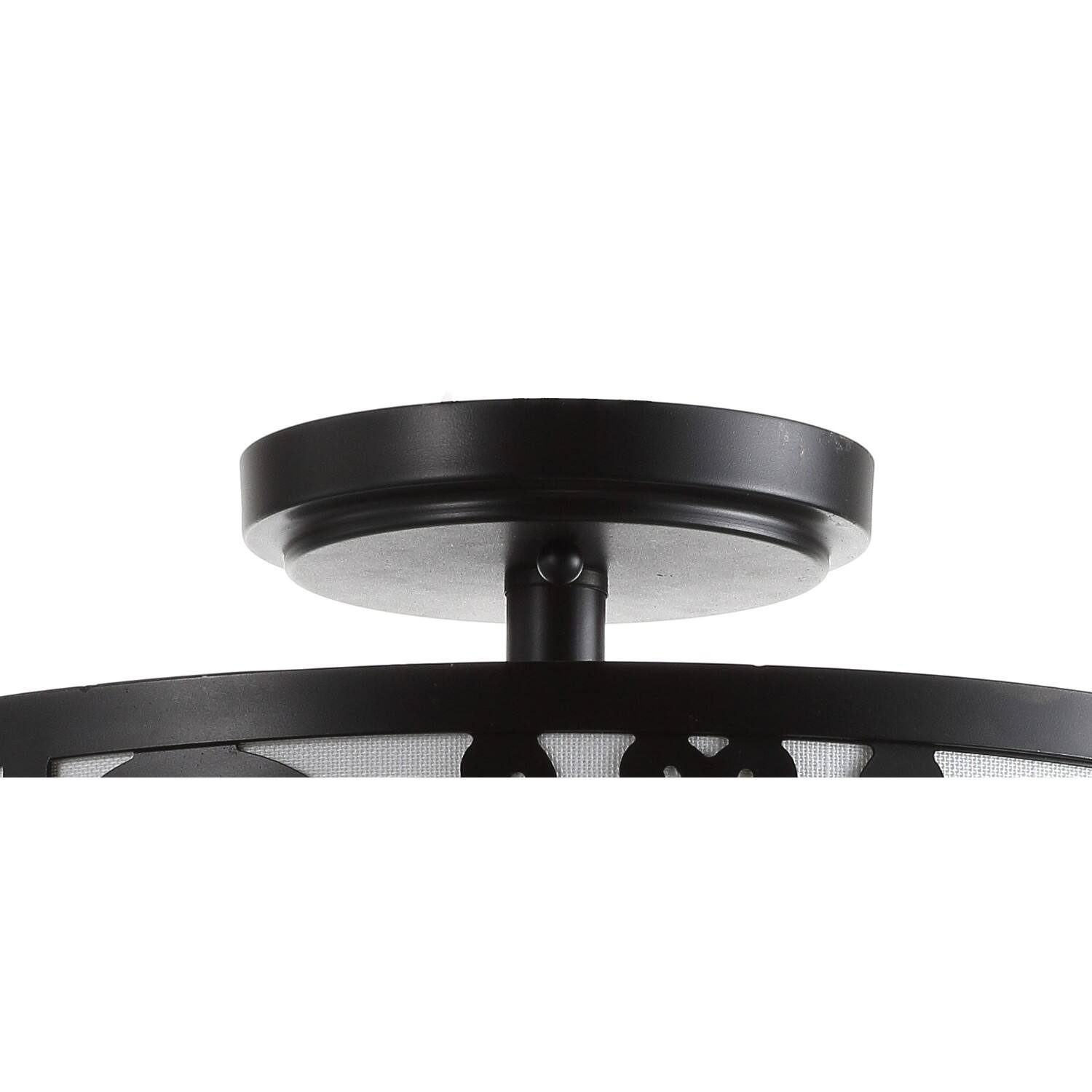 Alt View 4. Jonathan Y - Katherine 15" Metal LED Semi-Flush Mount, Oil Rubbed Bronze - Oil Rubbed Bronze.