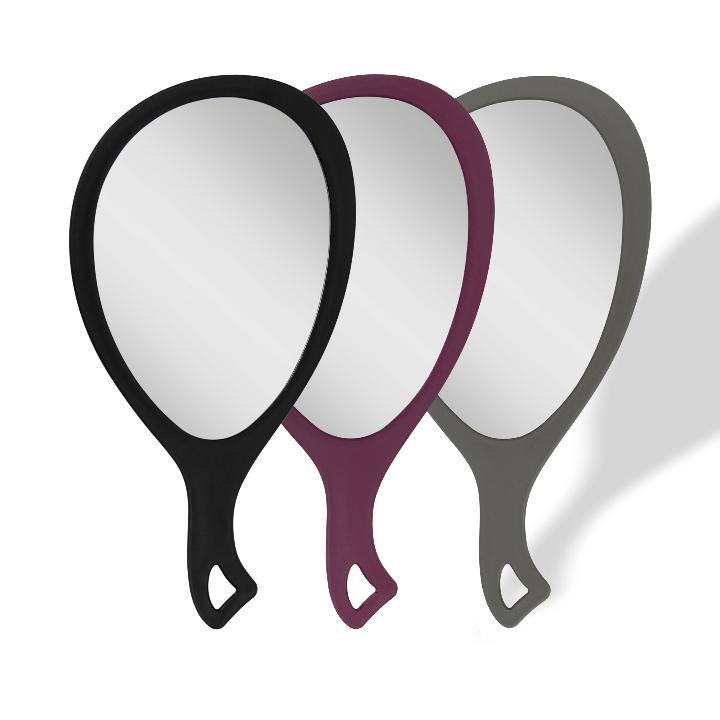 Alt View 5. Zadro - Medium Teardrop Handheld Mirror with Curved Comfortable Handle - Made In USA - Magenta.