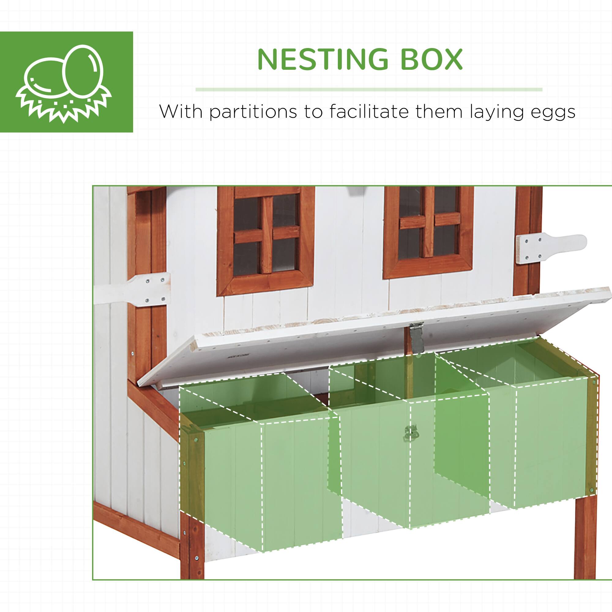 NESTING BOX

With partitions to facilitate them laying eggs