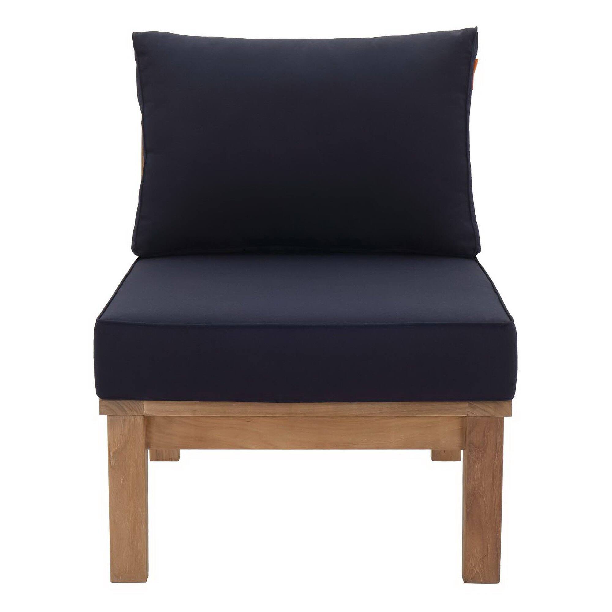 Alt View 3. Modway - Marina Armless Outdoor Patio Teak Sofa by Modway - Natural Navy.