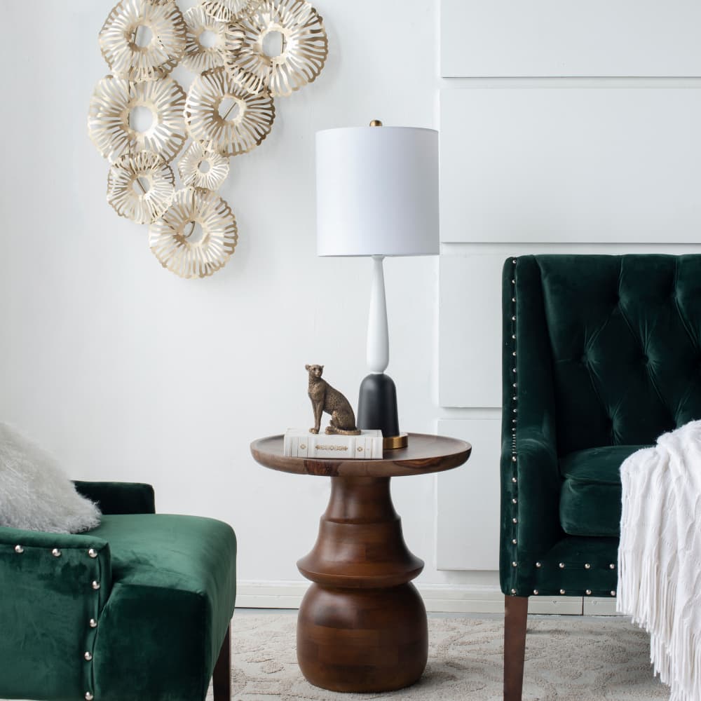 Left. Luckbyte - 11x11x30.2 Inch Metal Table Lamp.