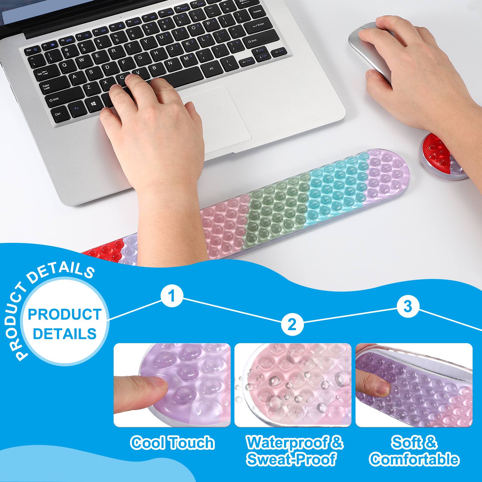 - PRODUCT DETAILS
- 1 Cool Touch
- 2 Waterproof & Sweat-Proof
- 3 Soft & Comfortable