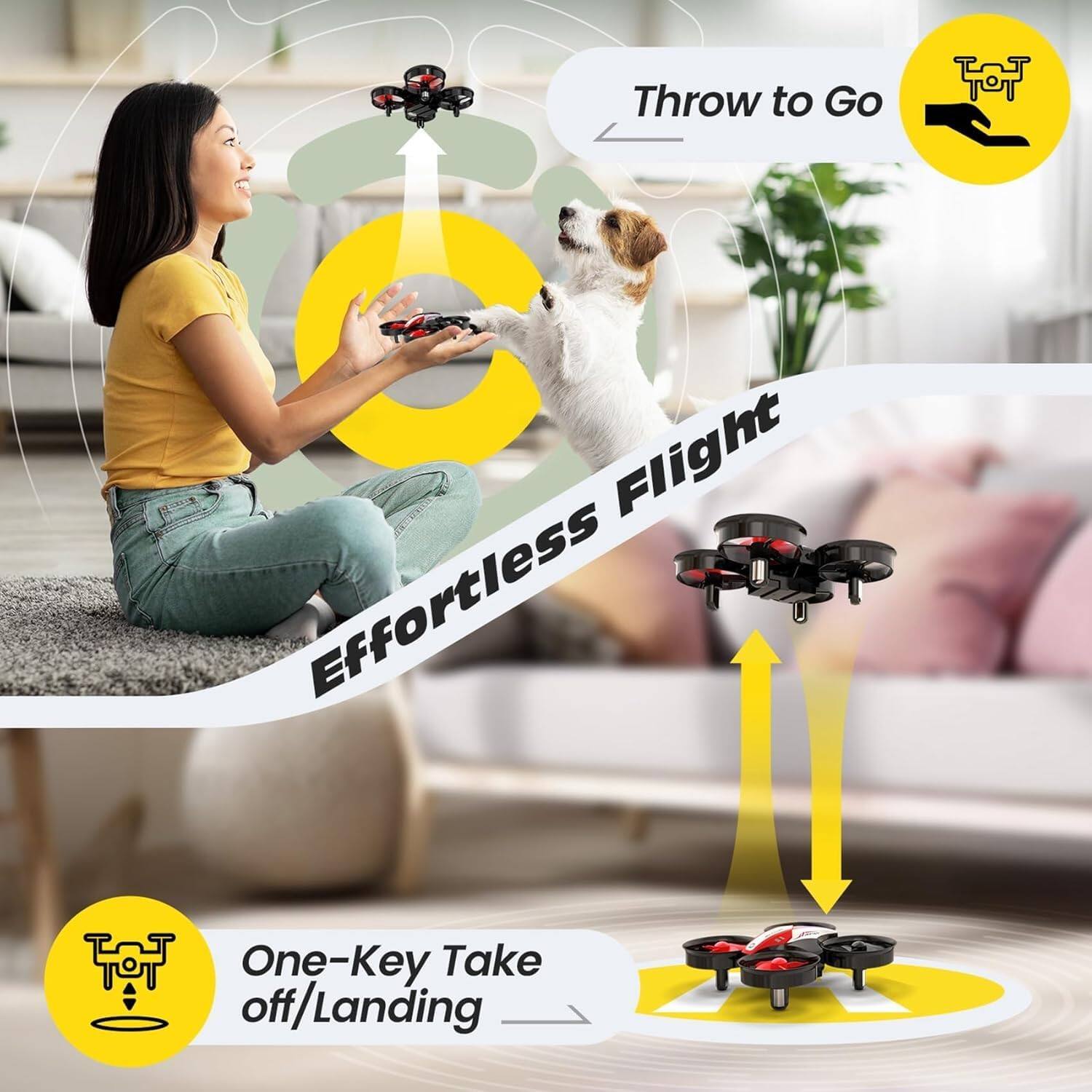 Throw to Go  
Effortless Flight  
One-Key Take off/Landing