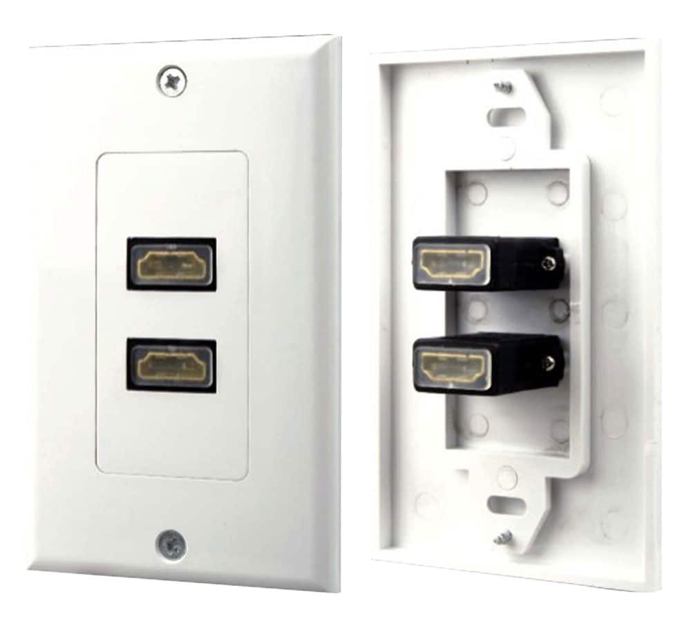 Pyle - Home PHDMF2 Dual HDMI Wall Plate - White