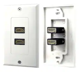 Pyle - Home PHDMF2 Dual HDMI Wall Plate - White