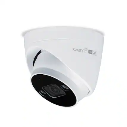 Front. Swann - AdvancedX 5MP Series / Spotlight Dome Add On IP Camera 1 Pack - White.