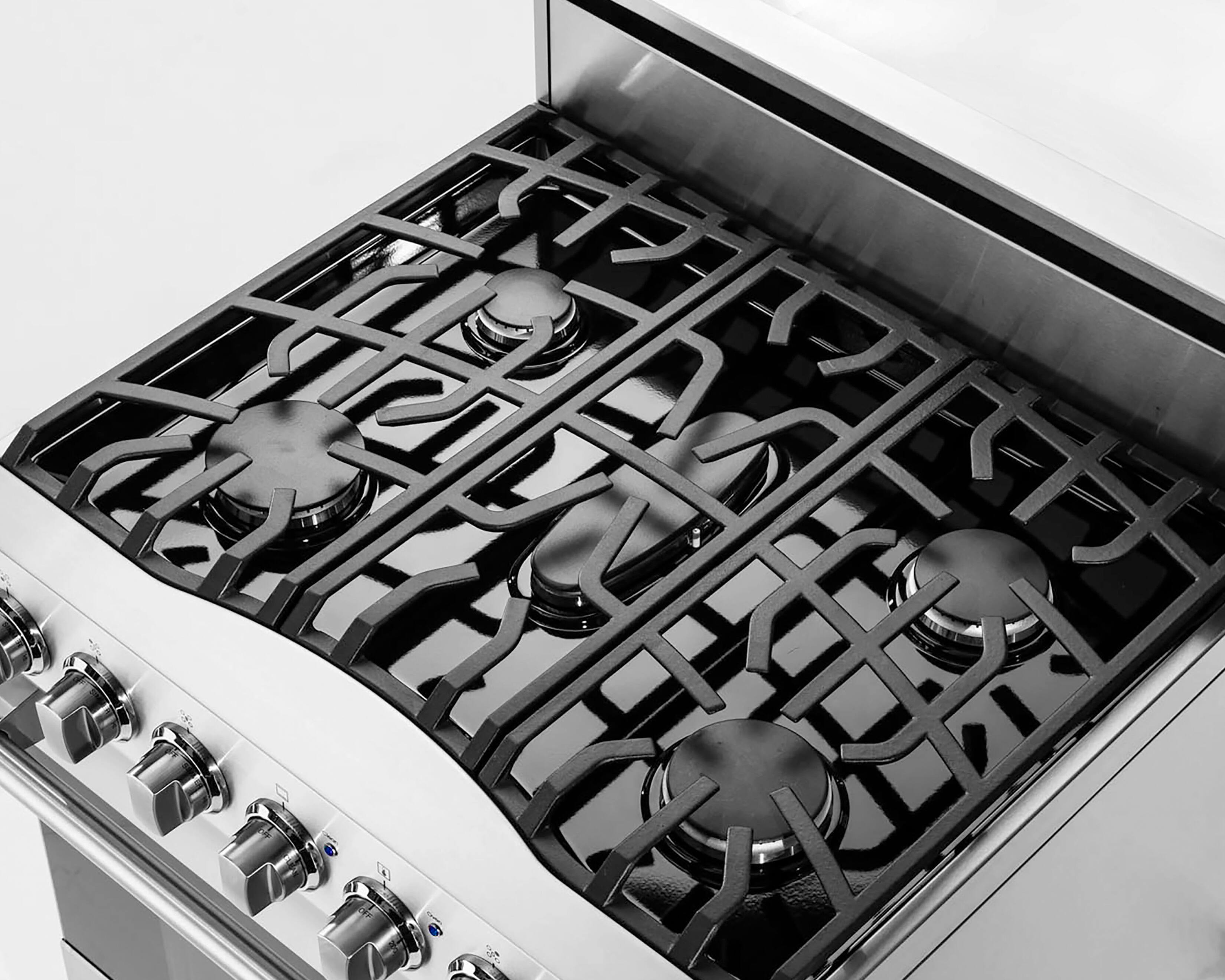 Alt View 4. Viking - 3 Series 4.7 Cu. Ft. Self-Cleaning Freestanding Dual Fuel Convection Range - Stainless Steel - Stainless steel.