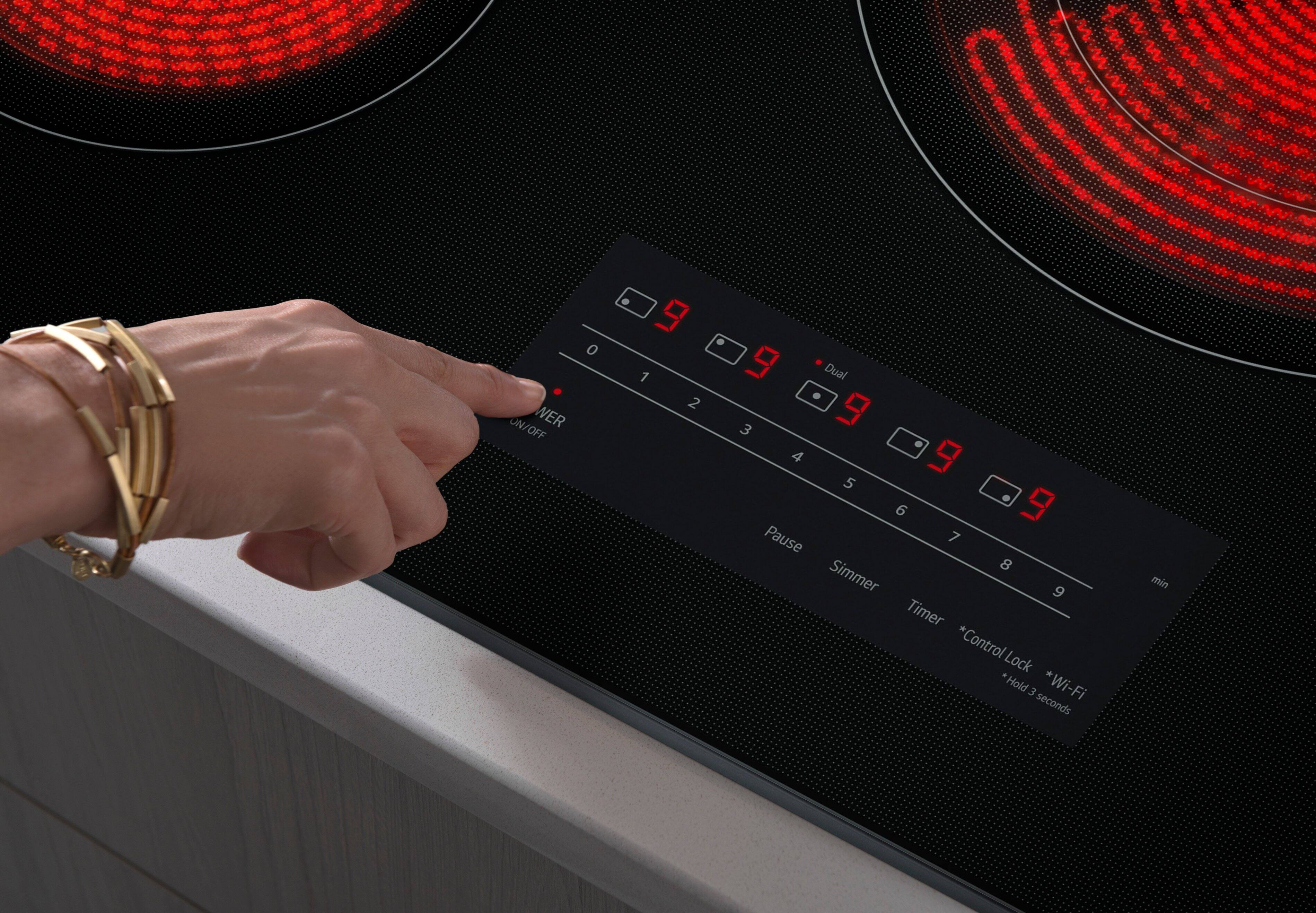 ON/OFF POWER 0 9 1 2 Dual 3 4 5 6 Pause 7 8 Simmer 9 Timer *Control Lock * Hold 3 *Wi-Fi seconds min