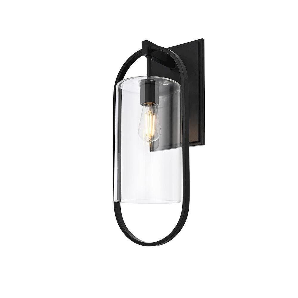 Left. Elegant Lighting - Jaxson 10 Inch Outdoor Wall Sconce In Black - Black.