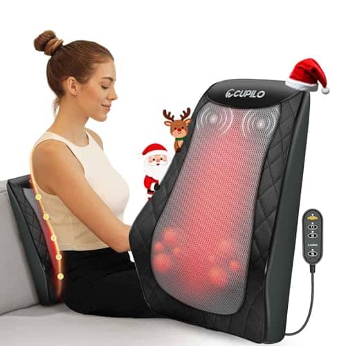DORLUKFU - Back and Neck Massager, FSA Eligible HSA Store Massager for Pain Relief Deep Tissue, Heated Massage with Vibration,