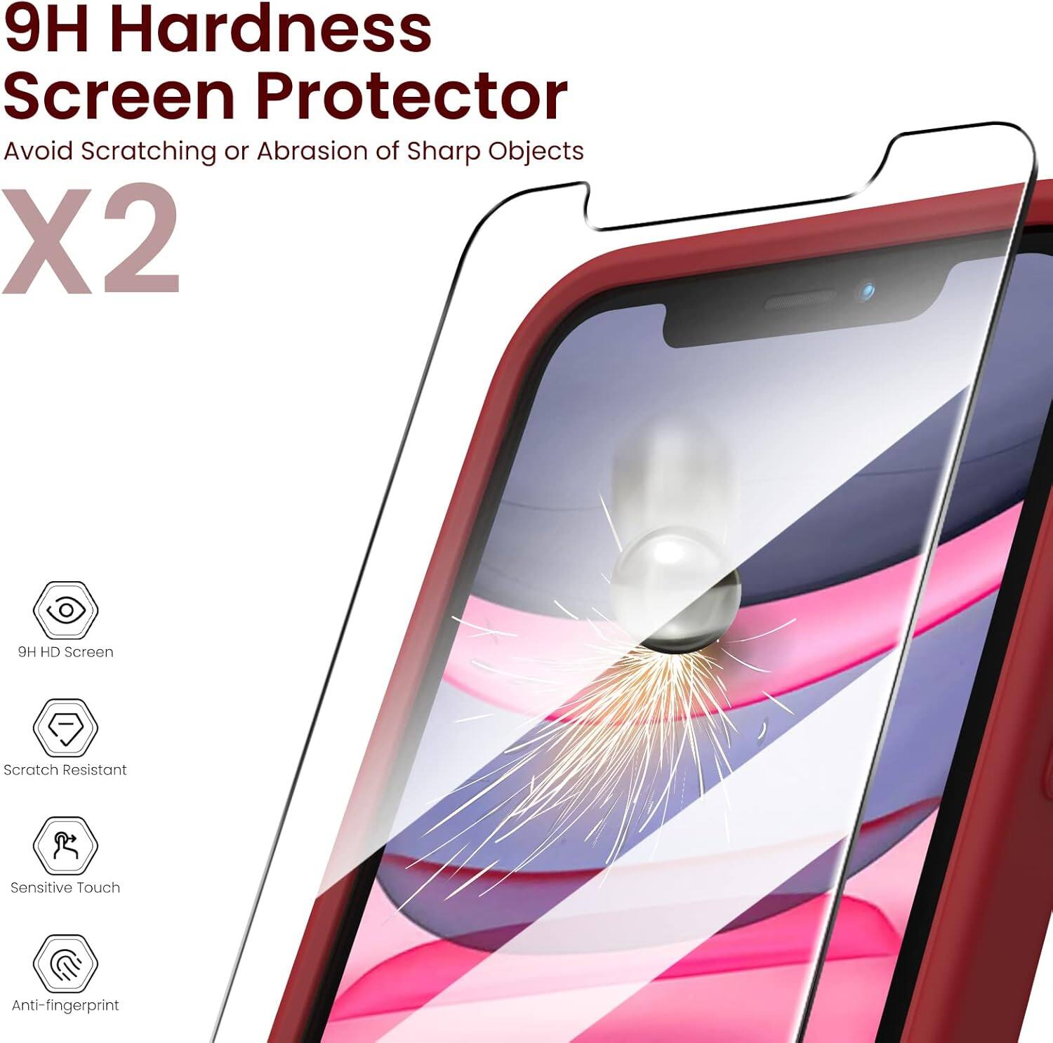 9H Hardness Screen Protector Avoid Scratching or Abrasion of Sharp Objects X2

HD Screen
Scratch Resistant
Sensitive Touch
Anti-fingerprint