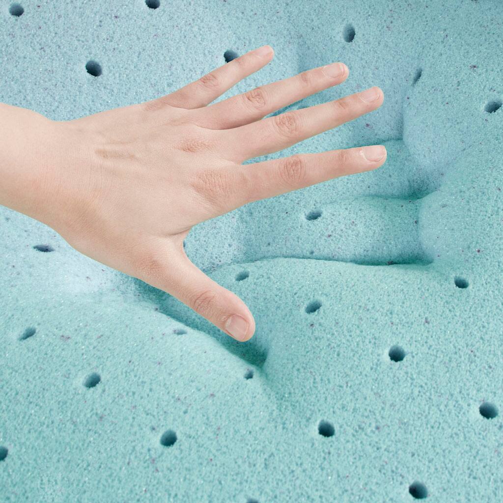 Alt View 3. Glintex - 3" Cooling Gel Memory Foam Mattress Topper, Hypoallergenic Cover, Pressure Relief and Soft Support - White.