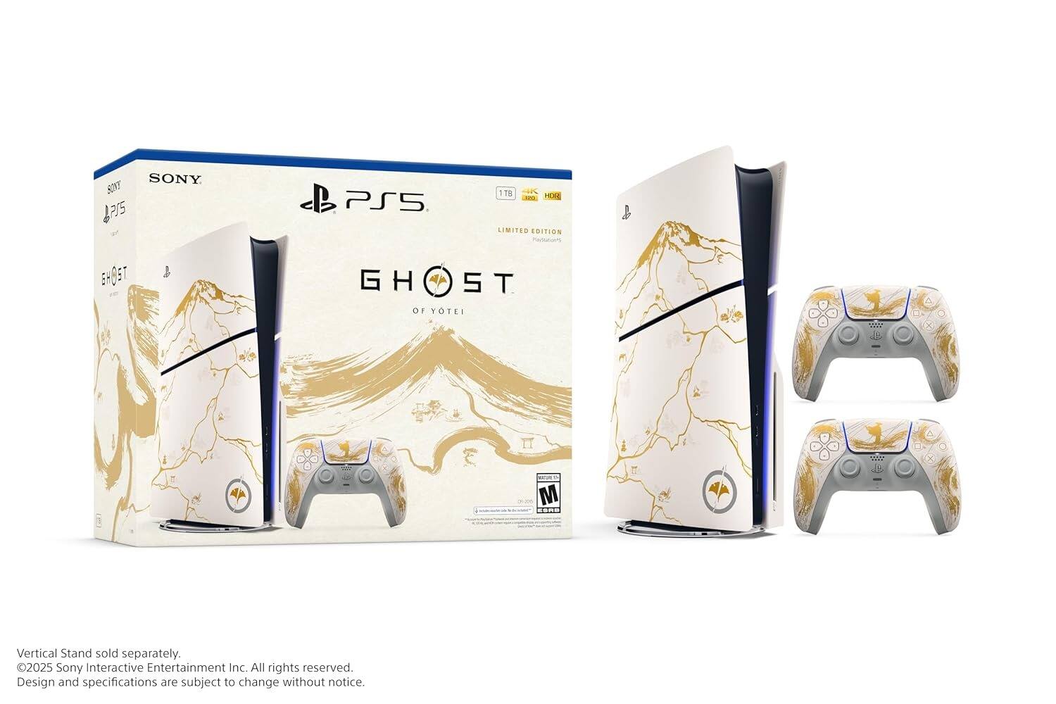 SONY PS5 2TB 8S 1T8 4K JEO HDR PS5 LIMITED EDITION Ghost of Yotei. Vertical Stand sold separately.  
©2025 Sony Interactive Entertainment Inc. All rights reserved. Design and specifications are subject to change without notice.