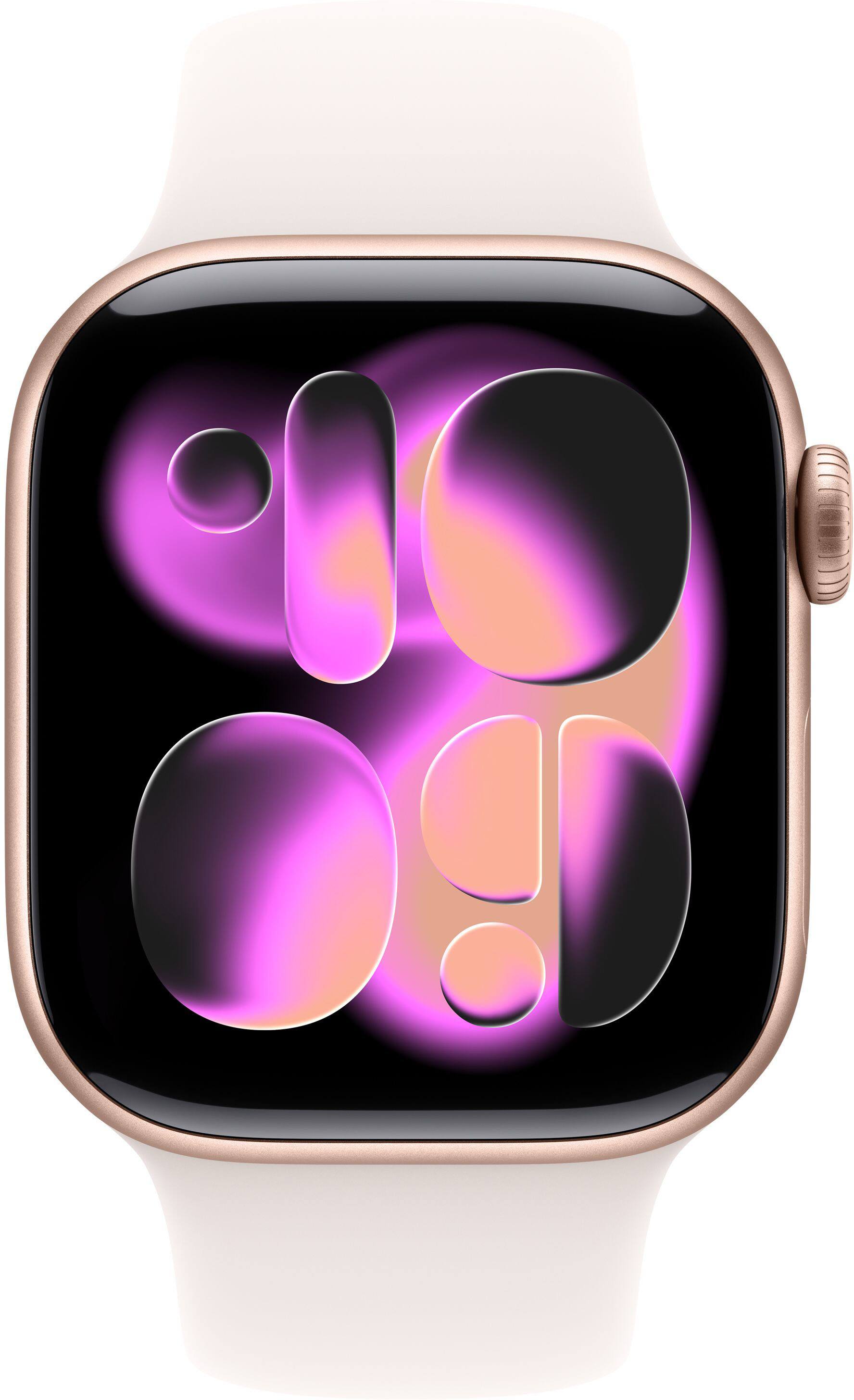 Alt View 1. Apple - Apple Watch Series 11 (GPS) 42mm Rose Gold Aluminum Case with Light Blush Sport Band - M/L - Rose Gold.
