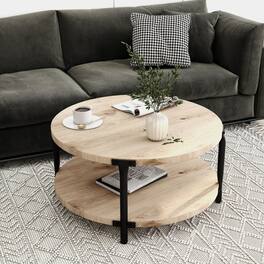 APRILSOUL - Modern White Square Storage Coffee Table with 4 Drawers - Brown