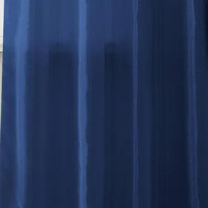 Front. RT Designers Collection - Nancy Faux Silk Grommet Curtain Panel - Luxurious Navy Window Treatment - Navy.