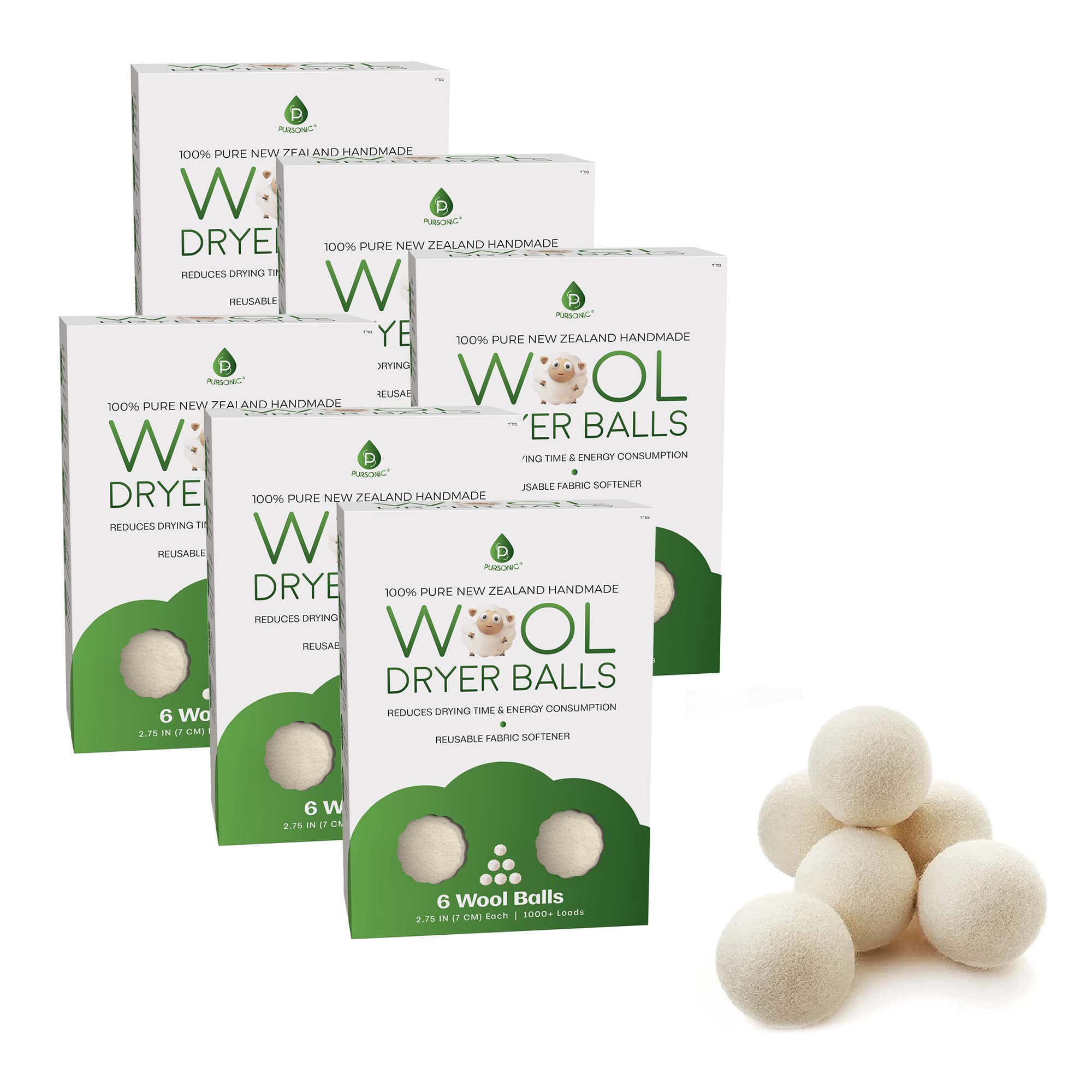 Pursonic - 100% Pure New Zealand Wool Dryer Balls - Family Bundle (36 Pack) price history on PriceWatchPro