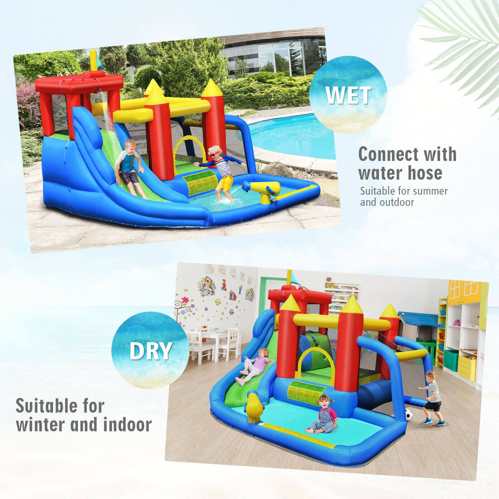 WET  
Connect with water hose  
Suitable for summer and outdoor  

DRY  
Suitable for winter and indoor