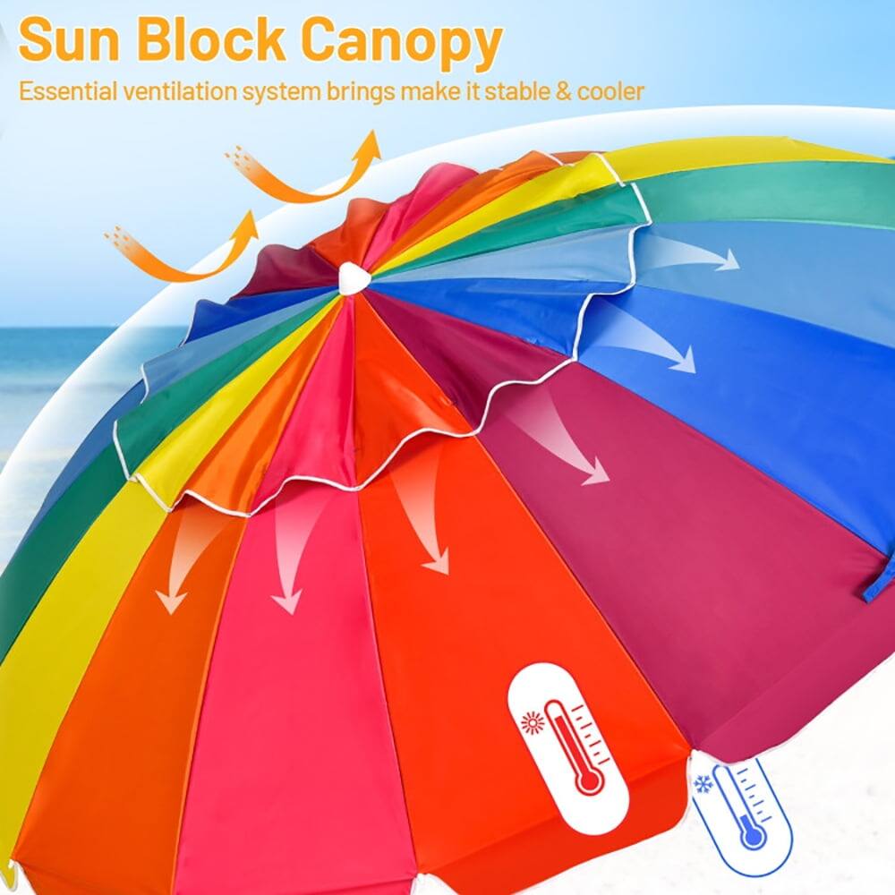Sun Block Canopy  
Essential ventilation system brings make it stable & cooler