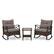 Alt View 9. Costway - 3 PCS Patio Rocker Set with 2-Tier Coffee Table & Soft Seat Back Cushions Outdoor - Mix Brown + Grey.