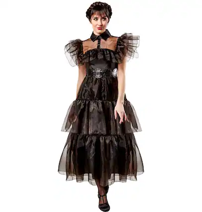 Front. Rubies - Wednesday's Rave'N Dance Adult Costume Large - Black.