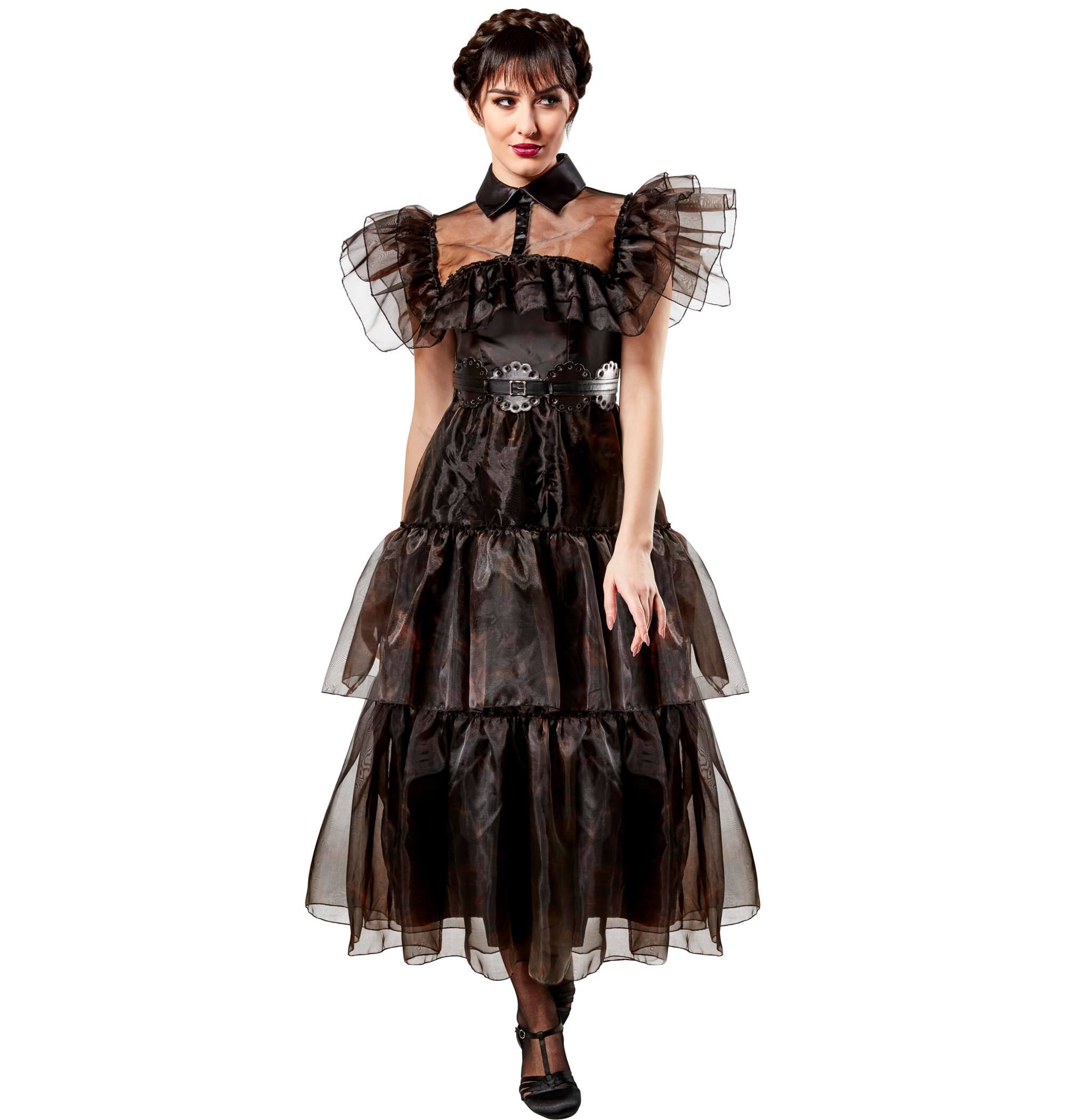 Front. Rubies - Wednesday's Rave'N Dance Adult Costume Large - Black.