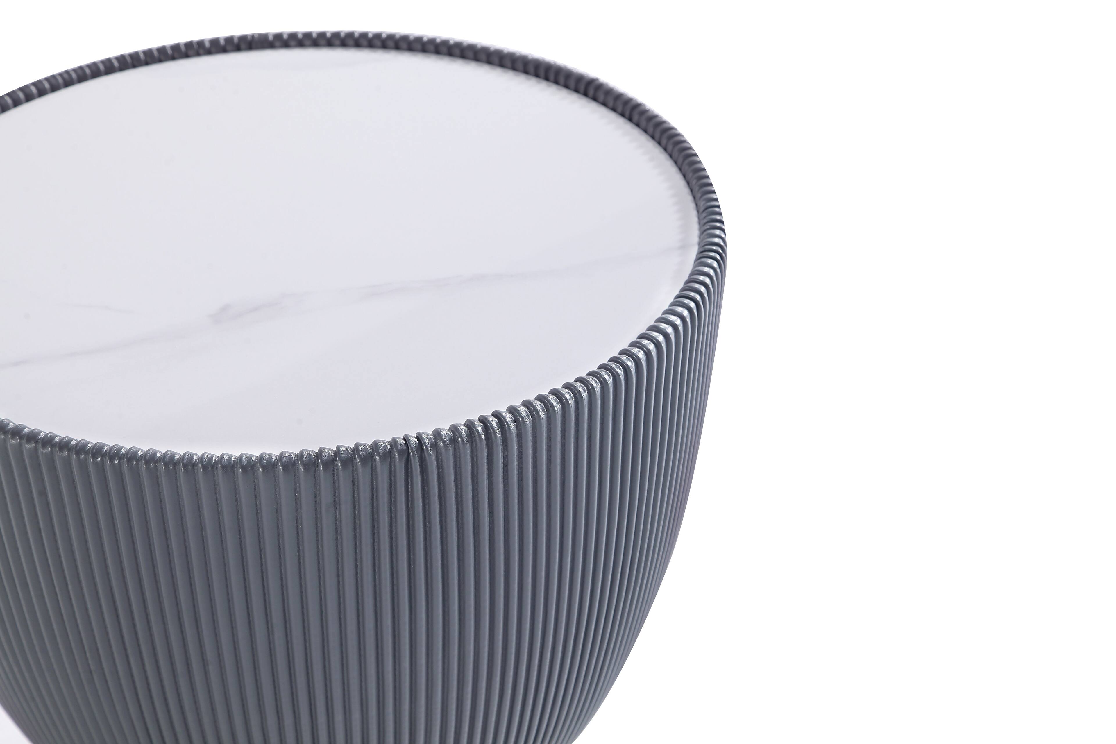Alt View 1. Manhattan Comfort - Anderson Modern Sintered Stone Top Upholstered End Table - Set of 2 - Gray.