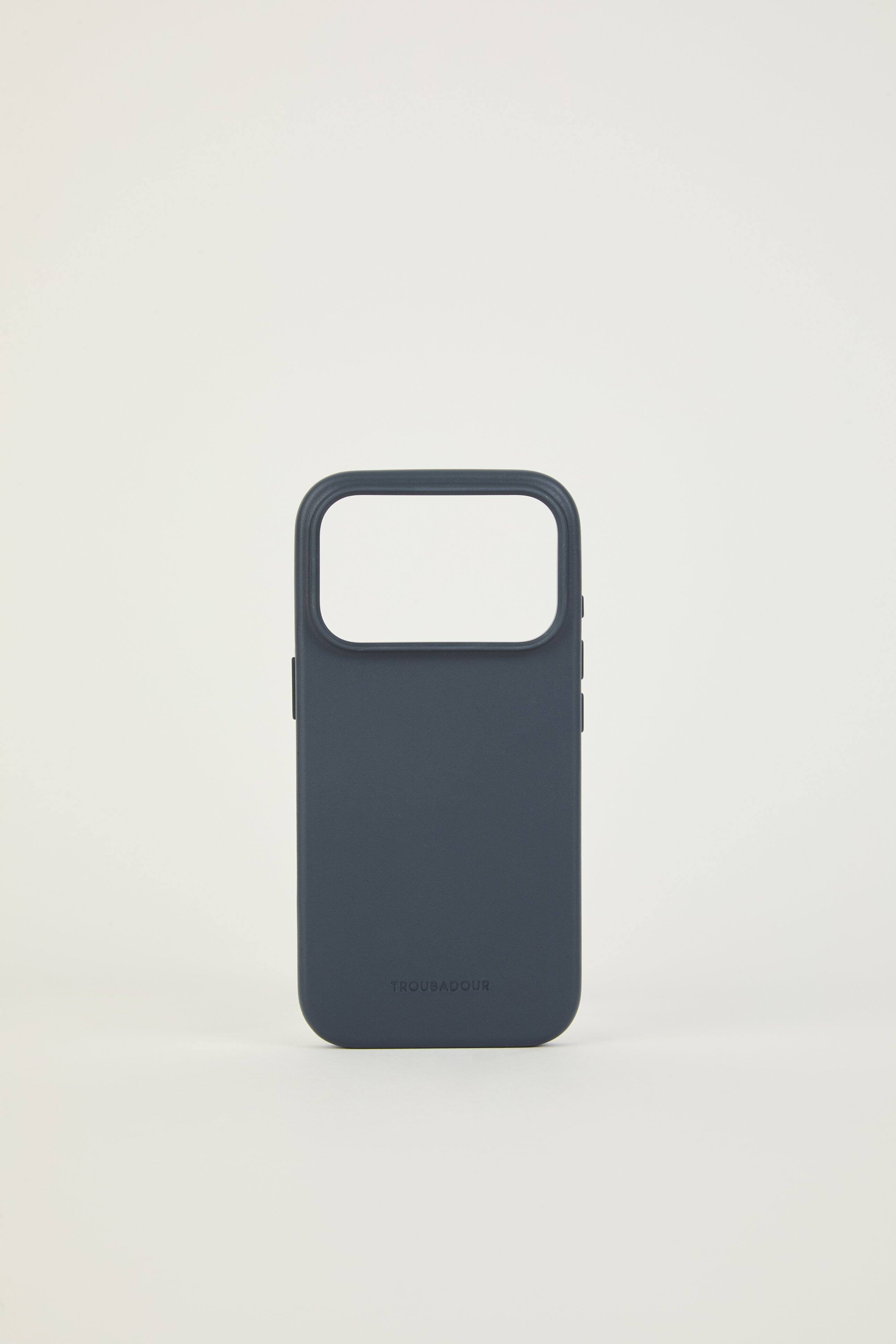 Angle. Troubadour - iPhone 18 Pro Leather Case - Basalt.