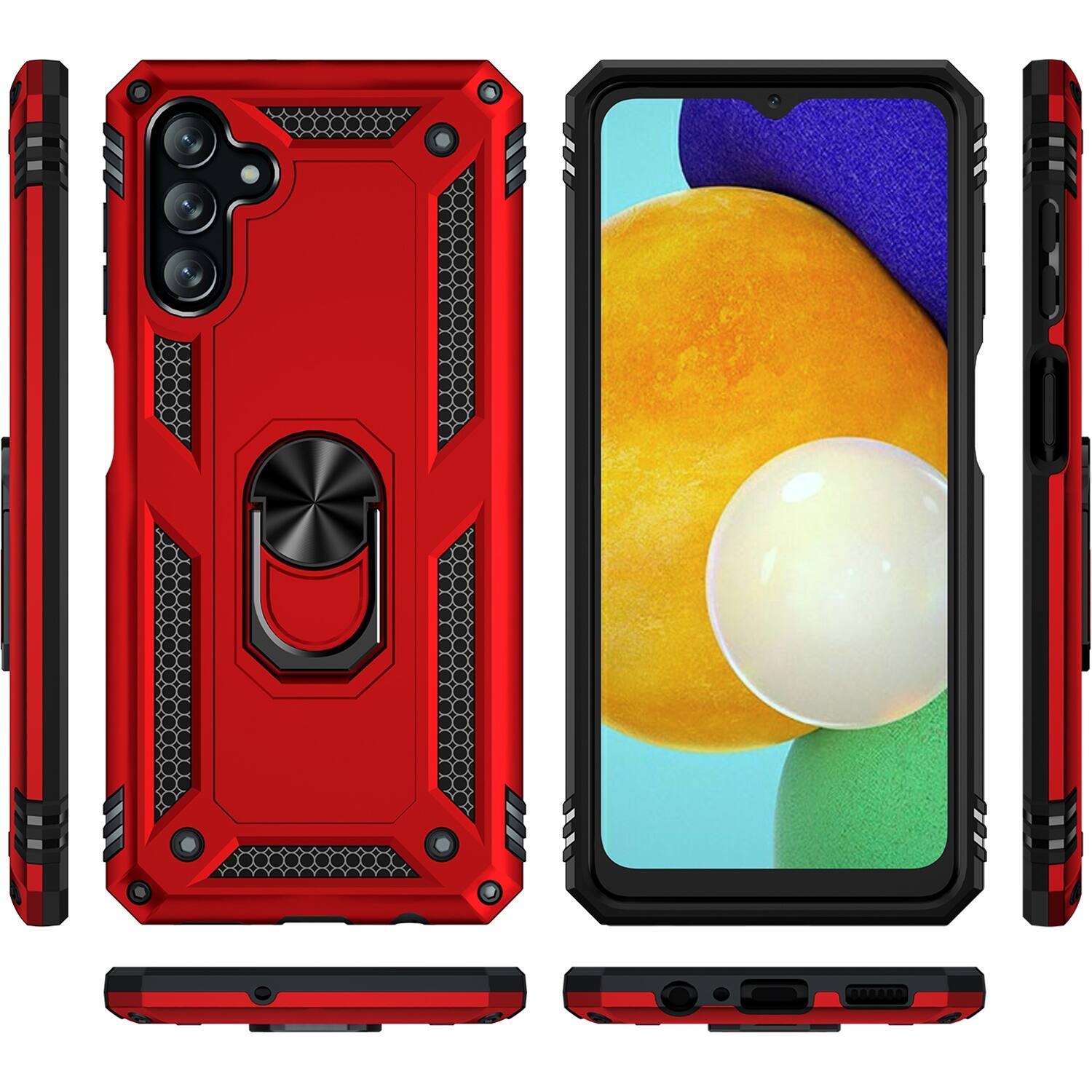 Alt View 11. SaharaCase - Military Kickstand Series Case for Samsung Galaxy A13 5G - Red.