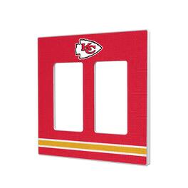 Keyscaper - Kansas City Chiefs Stripe Double Rocker Light Switch Plate - Multicolor