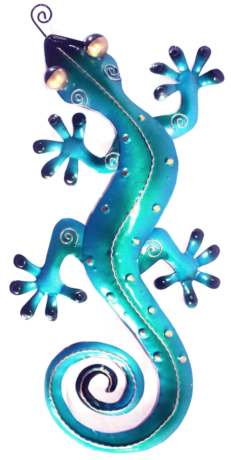 Dart - Iron Gecko Wall Décor Medium - Blue