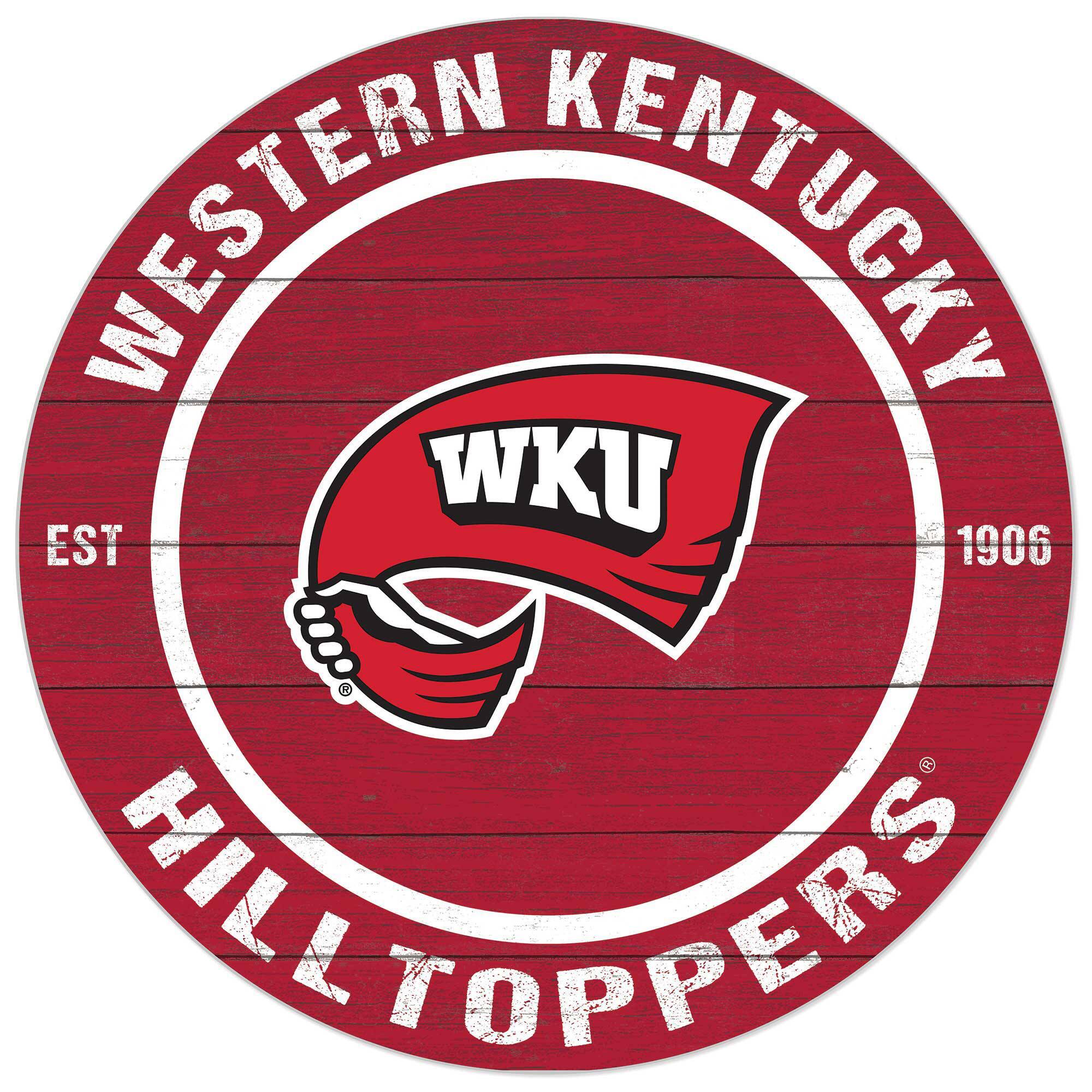 Western Kentucky Hilltoppers 20'' x 20'' Indoor/Outdoor Circle Sign