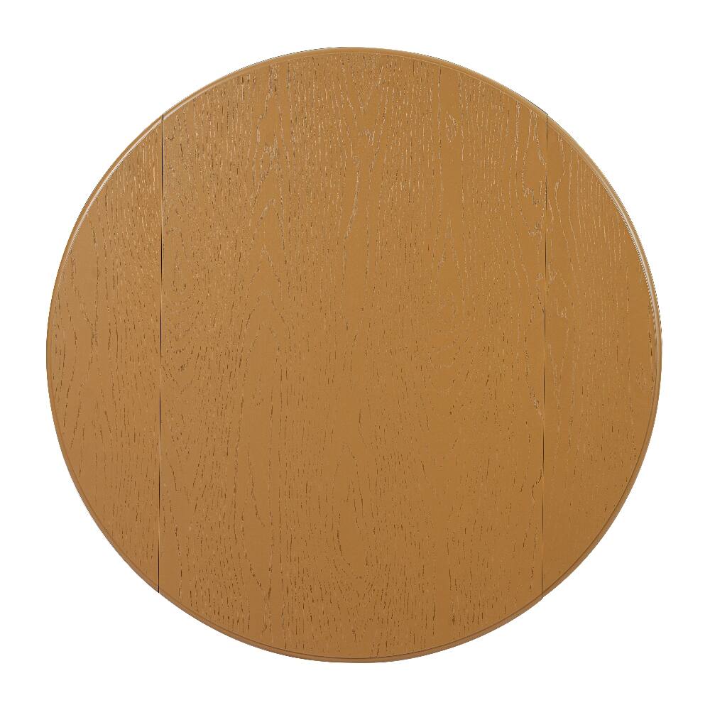 Back. Loheer - Loheer 3-Piece Round Dining Table Set for 2 People Light Brown Folding Wood Space-Saving Dining Set - Light Brown.