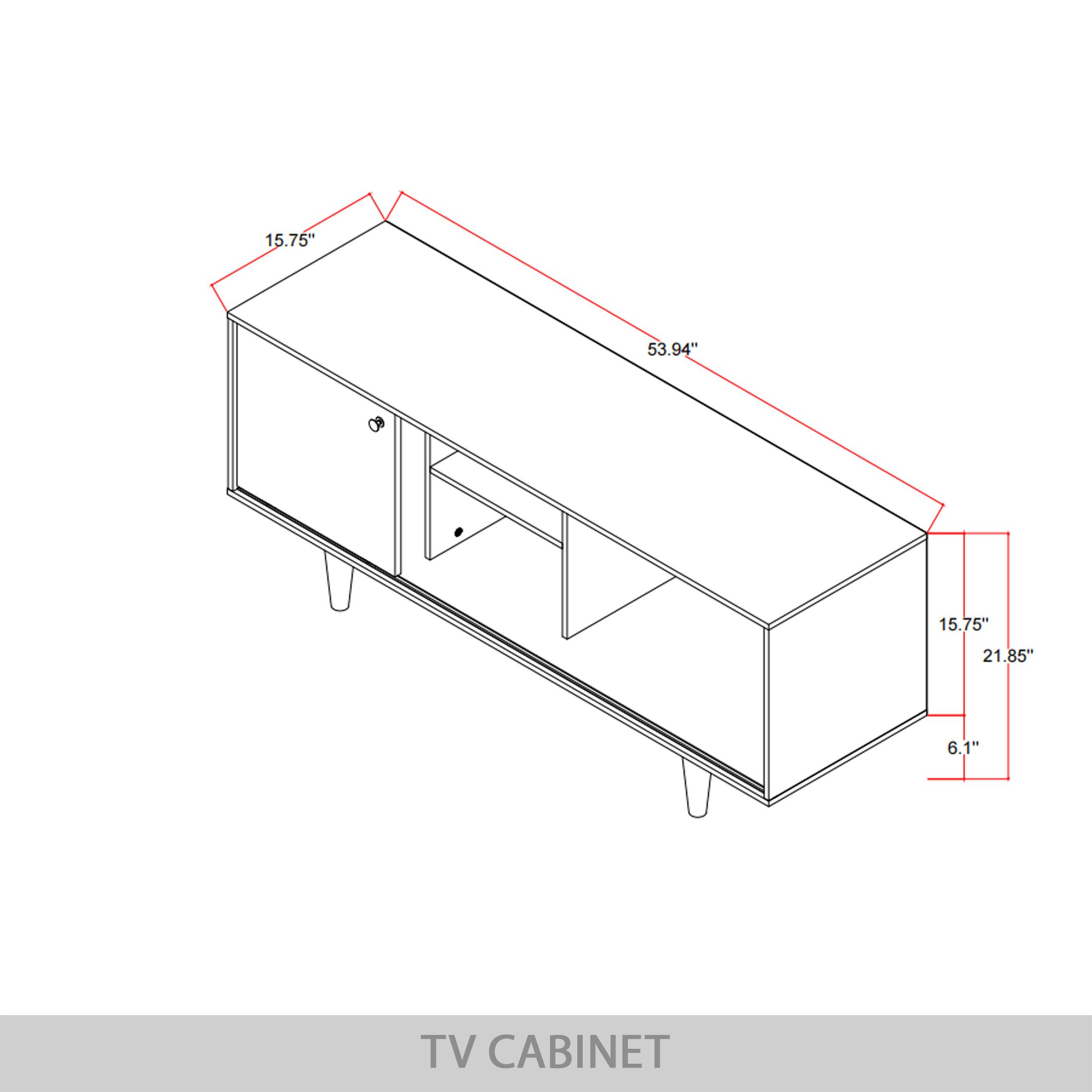 15.75" 53.94" 15.75" 21.85" 6.1" TV CABINET