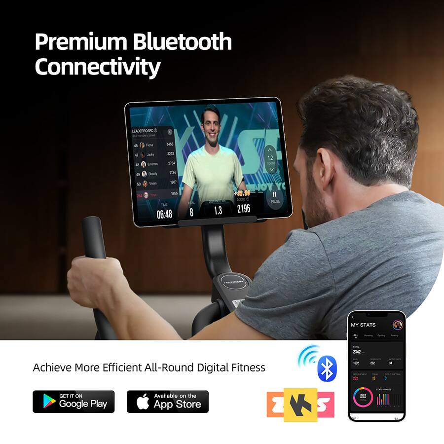 Premium Bluetooth Connectivity

LEADERBOARD
46 Fura 3452
47 Jackie 3222
48 Emann 2794
49 Shealy 2014
50 Vian 1997
51 Tye 1896

06:48 8 1.3 2196

MY STATS
ALL Running Cycling
2342 1902 252
222 12 3
252

Achieve More Efficient All-Round Digital Fitness

GET IT ON Google Play
Available on the App Store
