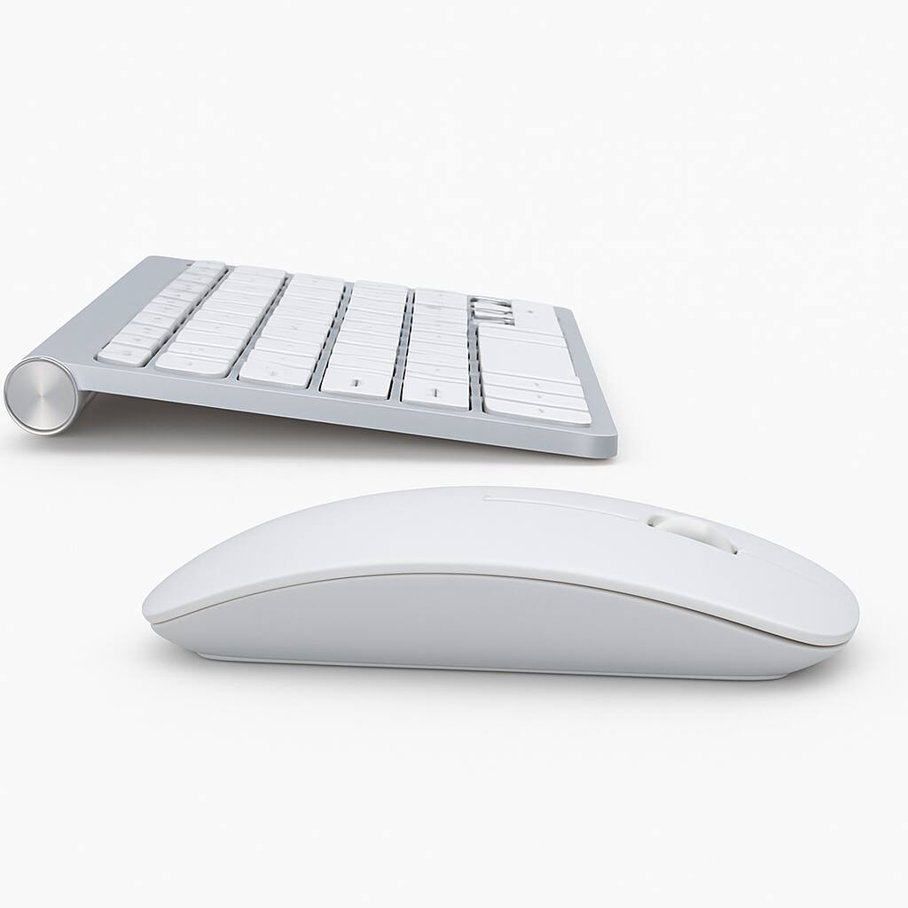Left. Sanoxy - Sanoxy Mini Wireless Keyboard and Mouse Combo for Windows, IOS Mac PC Computer (Silver) - Silver.