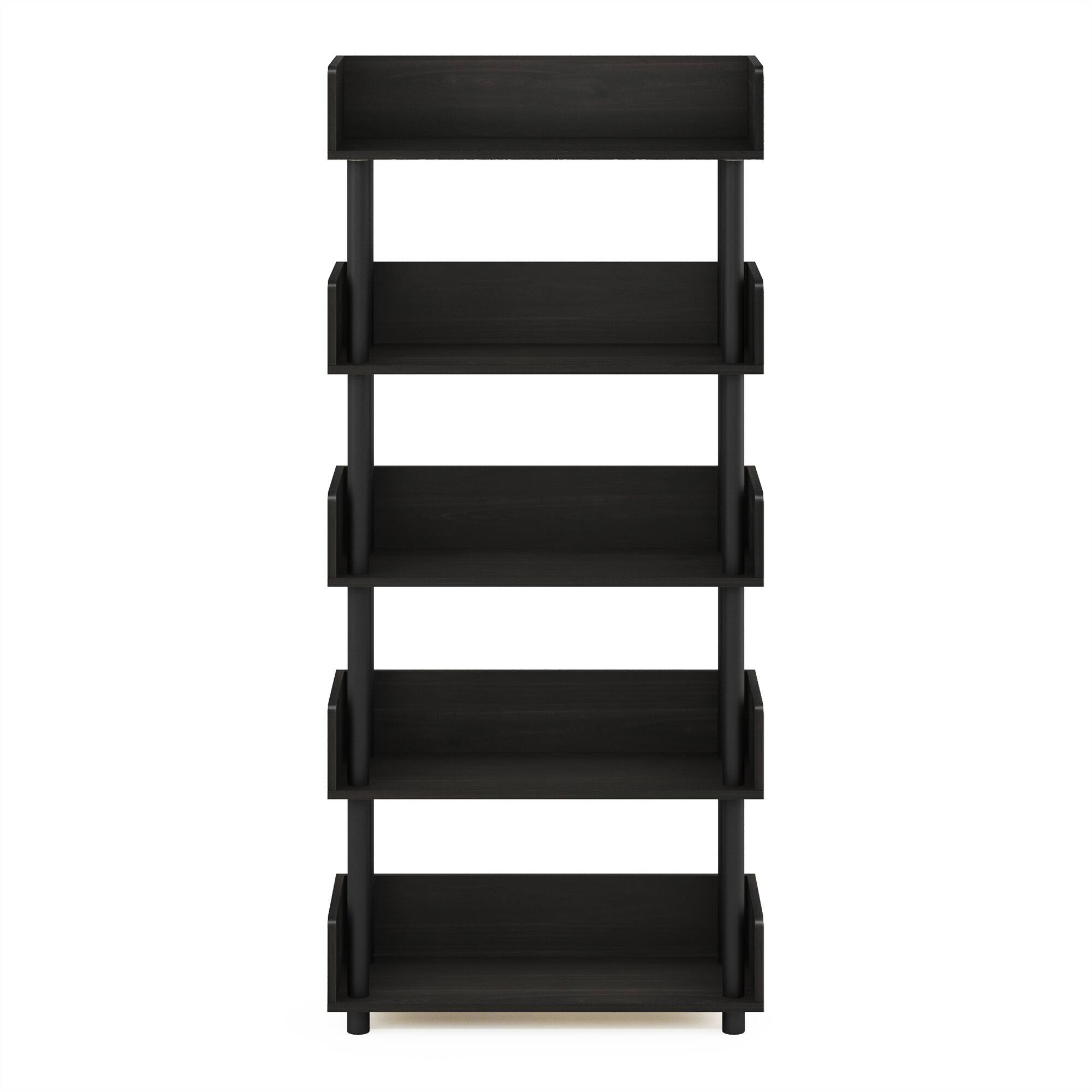 Alt View 2. Furinno - Turn-N-Tube 4-Tier Freestanding Multipurposes Display Rack, Bookshelf, Espresso - Espresso.