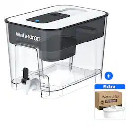 Waterdrop - WFD-22L Large Water Filter Dispenser, 40-Cup Water Filter Pitcher, with 1+1 Filters - Black