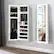 Angle. Costway - Wall Door Mounted Mirrored Jewelry Cabinet Organizer Storage w/LED Light White - White.
