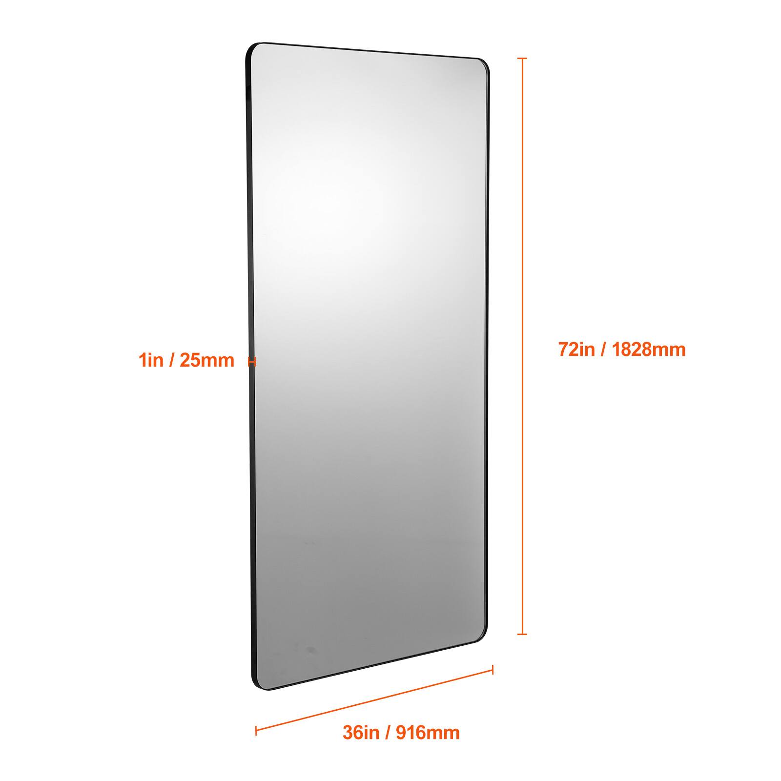 1in / 25mm  
72in / 1828mm  
36in / 916mm