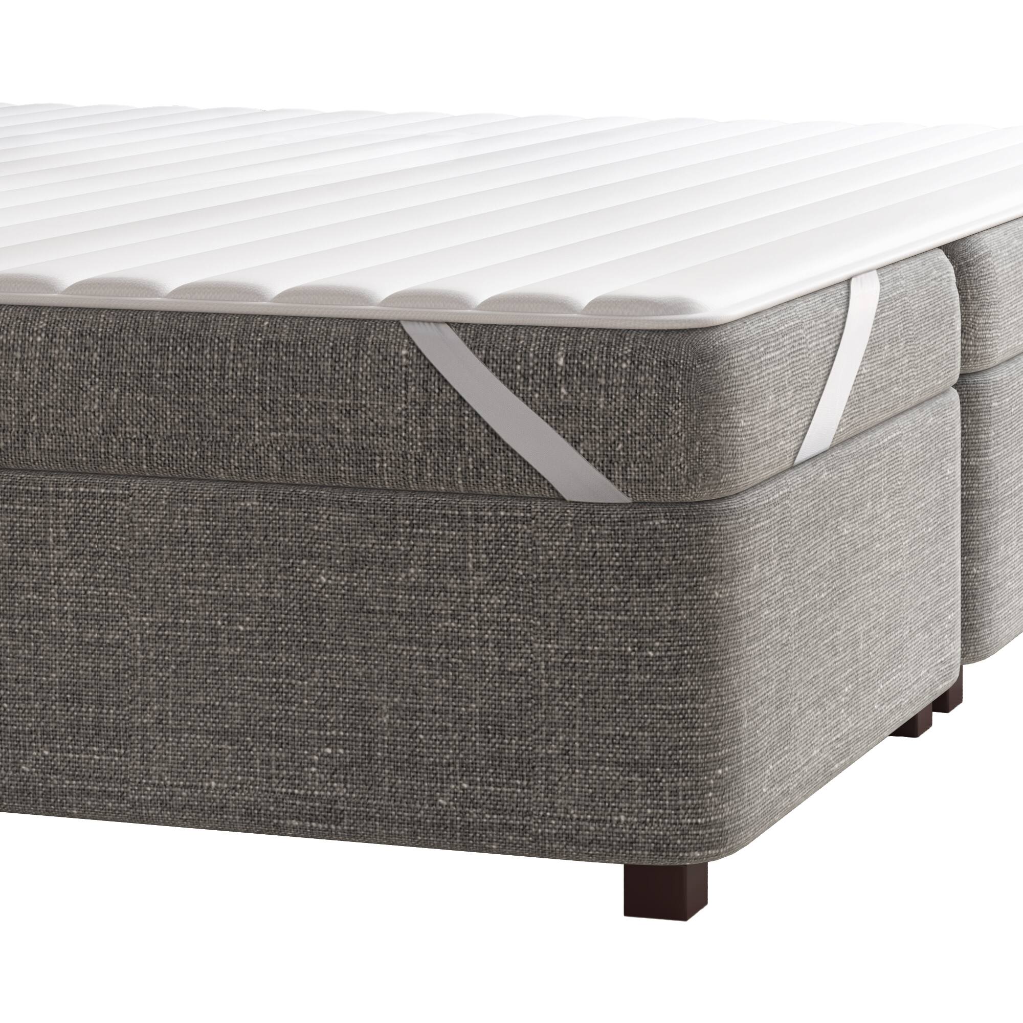 Alt View 3. Gracie Mills - Gracie Mills Nigel Plush Channel Quilted Microfiber Sofa Bed Mattress Pad - White.