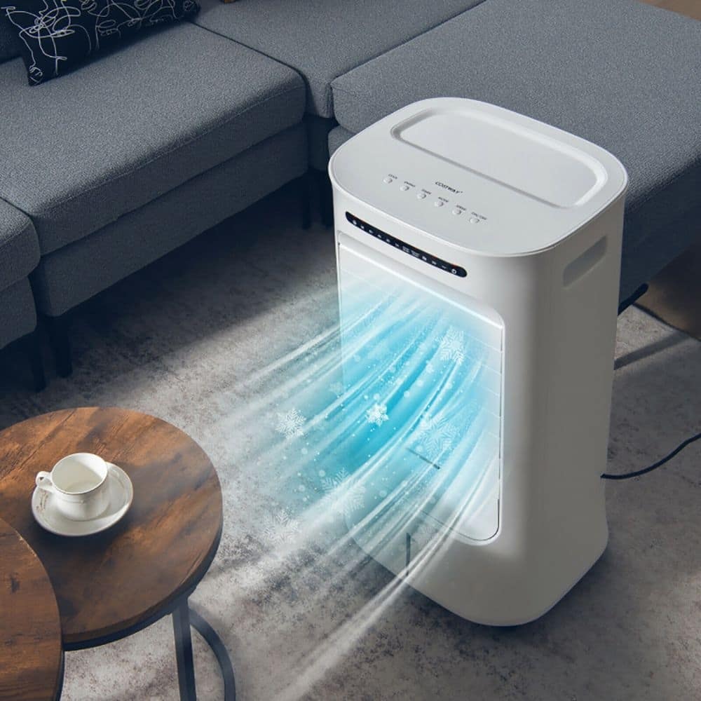 Loheer - Portable Evaporative Air Cooler 4-in-1 Bladeless Swamp Cooler with 15-Hour Timer 10L Water Tank and Remote White