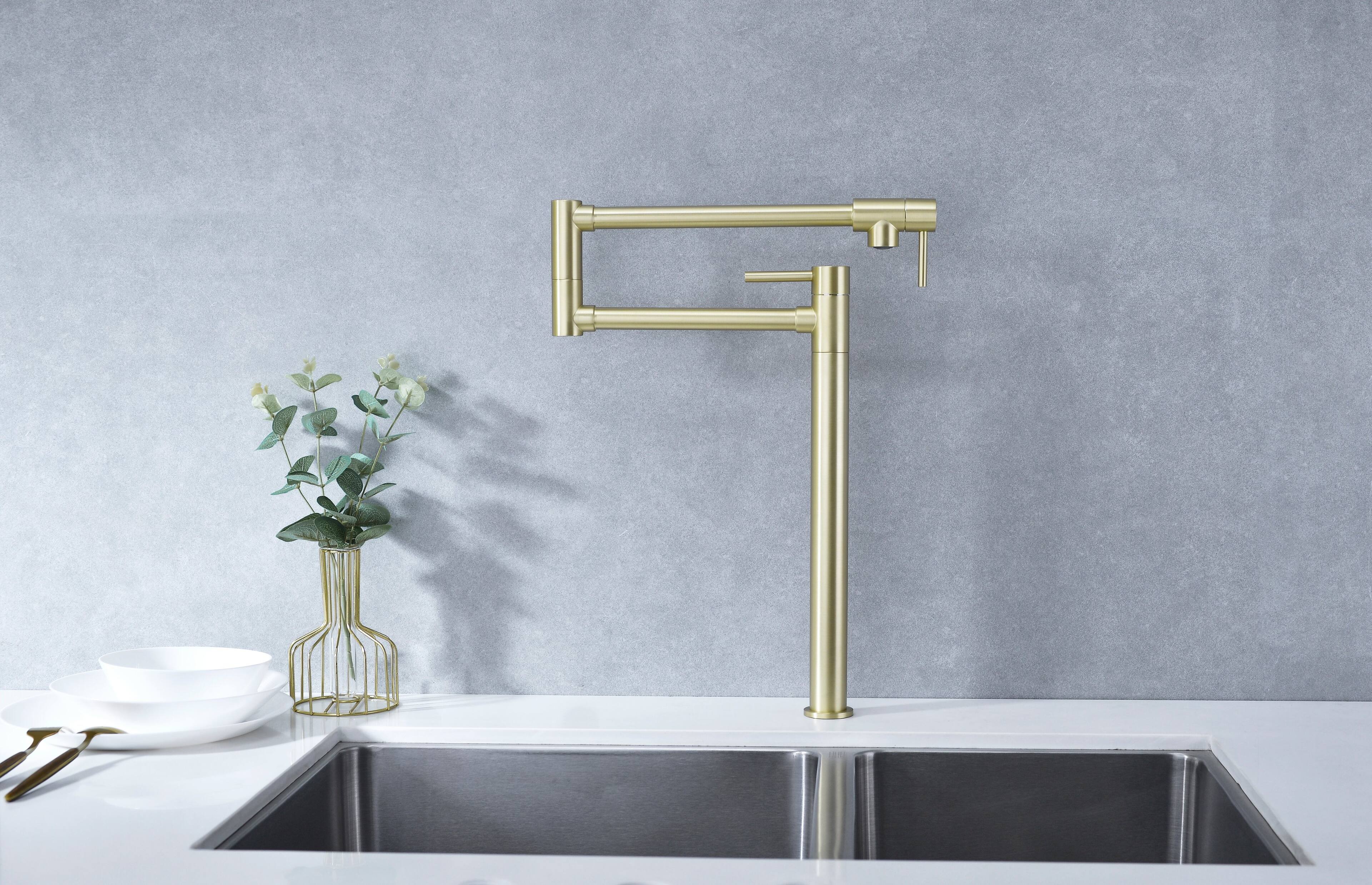 Alt View 10. Siljoy - Pot Filler Faucet with Extension Shank - Gold.