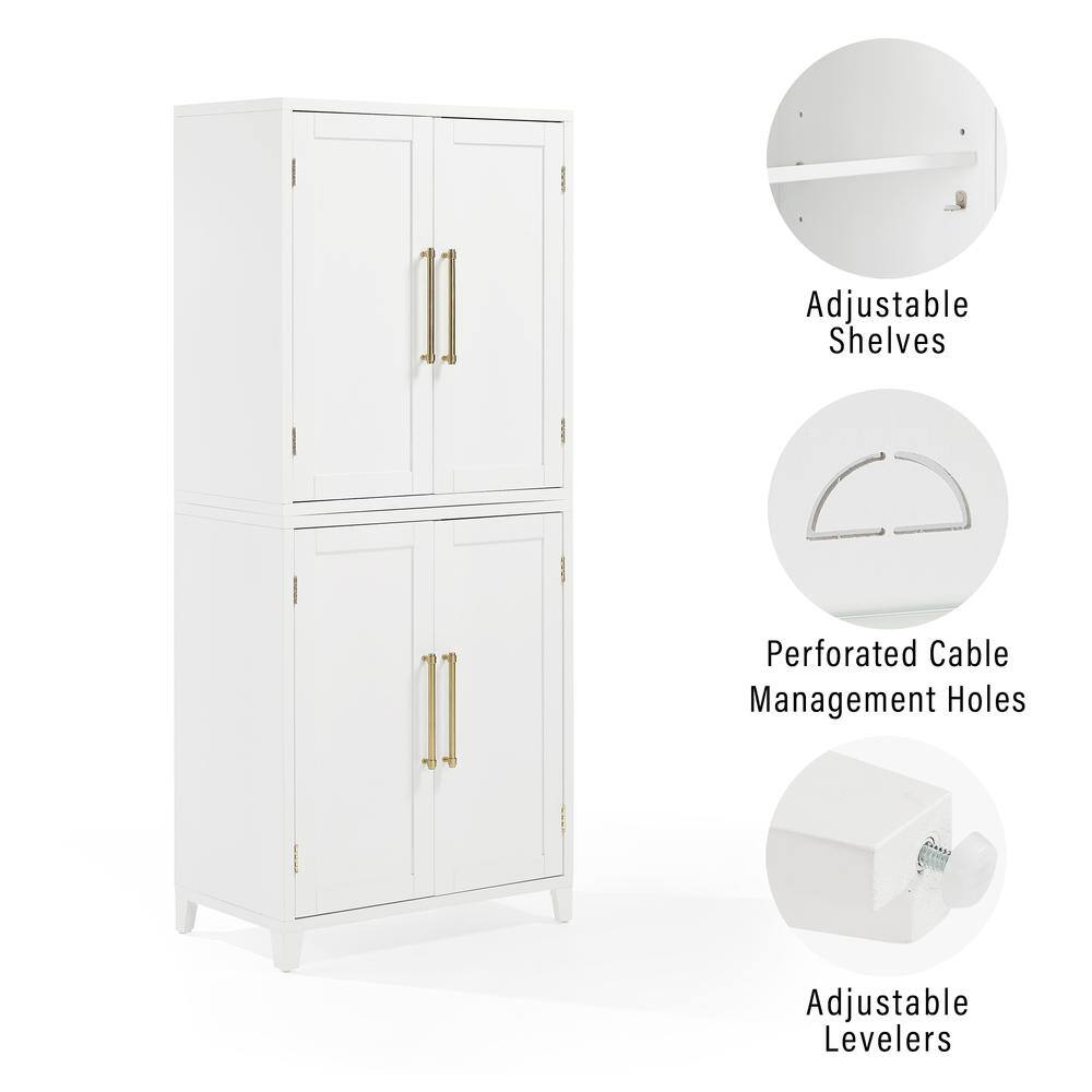 Adjustable Shelves, Perforated Cable Management Holes, Adjustable Levelers