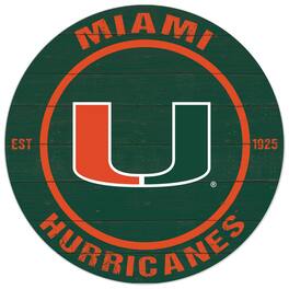 Jardine - Miami Hurricanes 20'' x 20'' Indoor/Outdoor Circle Sign - Green