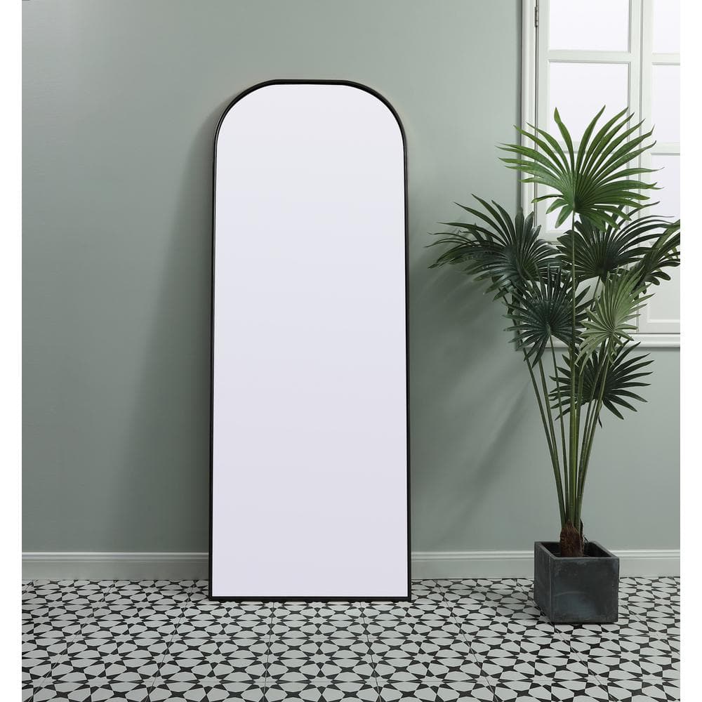 Elegant Decor - Metal Frame Arch Full Length Mirror 28x74 Inch - Black price history on PriceWatchPro
