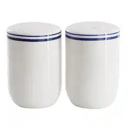 Sur La Table - Le Marais Fine Ceramic Salt and Pepper Shaker Set in Marine - White